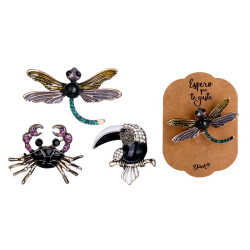 BROCHE ANIMALES CON PEDRERIA