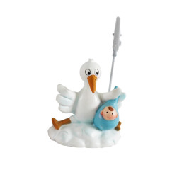 PINZA PORTAFOTOS CERAMICA CIGUENA AZUL