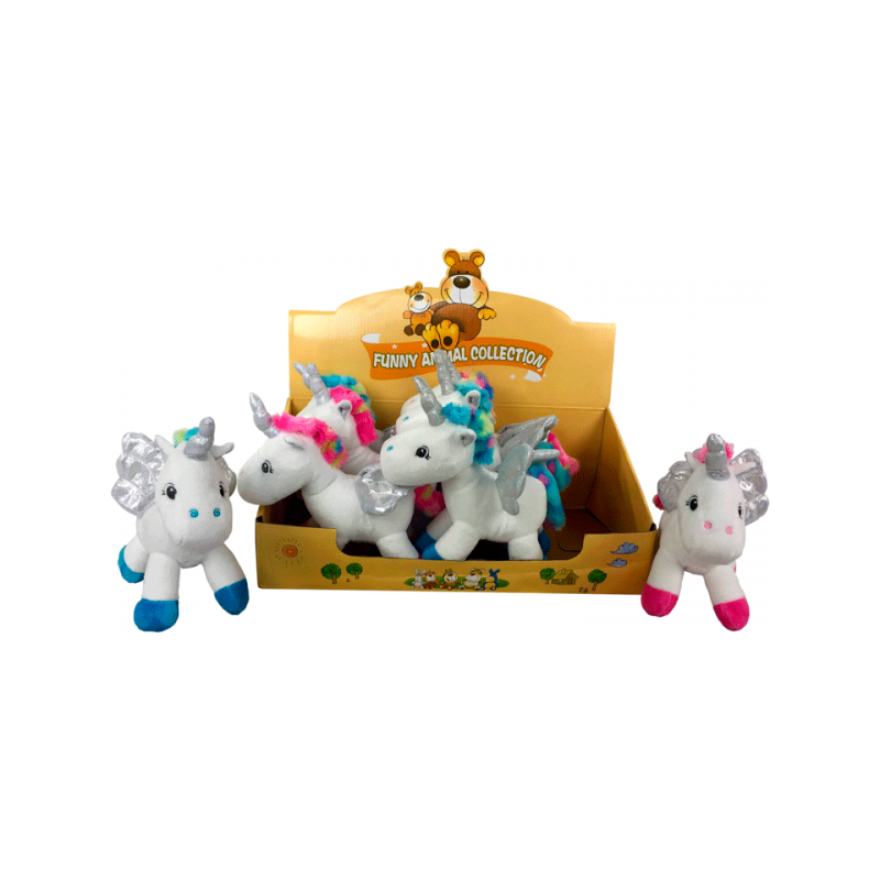 DISPLAY WITH 8 PLUSHED UNICORN