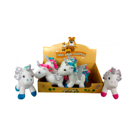 DISPLAY WITH 8 PLUSHED UNICORN