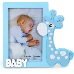 PORTA FOTO IN LEGNO GIRAFFA BLU