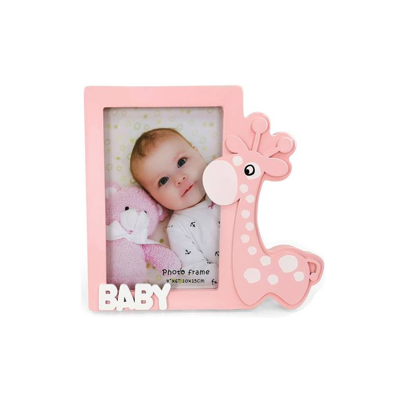 PINK GIRAFFE WOODEN PHOTO HOLDER