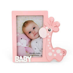 PINK GIRAFFE WOODEN PHOTO HOLDER
