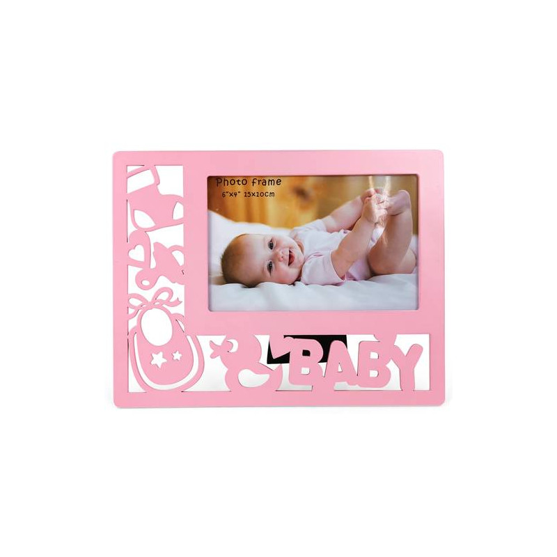 BABY PINK OPENWORK PHOTO FRAME