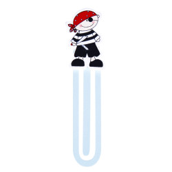 PACK 6 SEGNALIBRO PUNTO CLIP PIRATI BLU