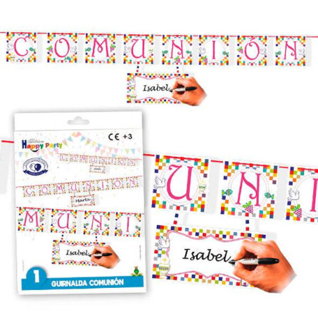 GUIRNALDA COMUNION NINA PERSONALIZABLE