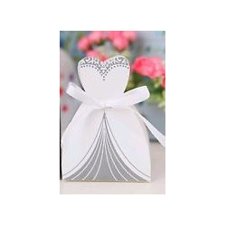 BRIDAL CARDBOARD BOX WITH BOW FOR BRIDAL DETAILS