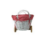 WICKER BASKET IN THE SHAPE OF A PINK CART