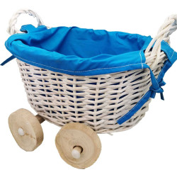 WICKER BASKET IN THE SHAPE OF A BLUE TRUCK