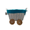 WICKER BASKET IN THE SHAPE OF A BLUE TRUCK