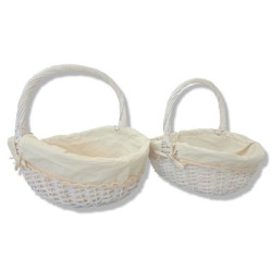 CONJUNTO DE 2 CESTOS DE VIME OVAL BEIG