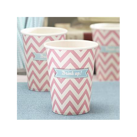 SET DI 8 BICCHIERI ZIGZAG ROSA