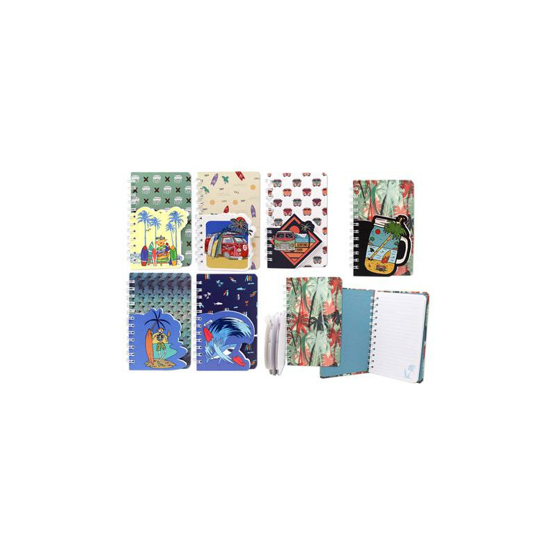 DOUBLE SURFERA NOTEBOOK WITH RINGS