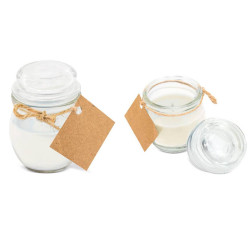 BOUGIE AROMATIQUE EN POT EN VERRE BLANC
