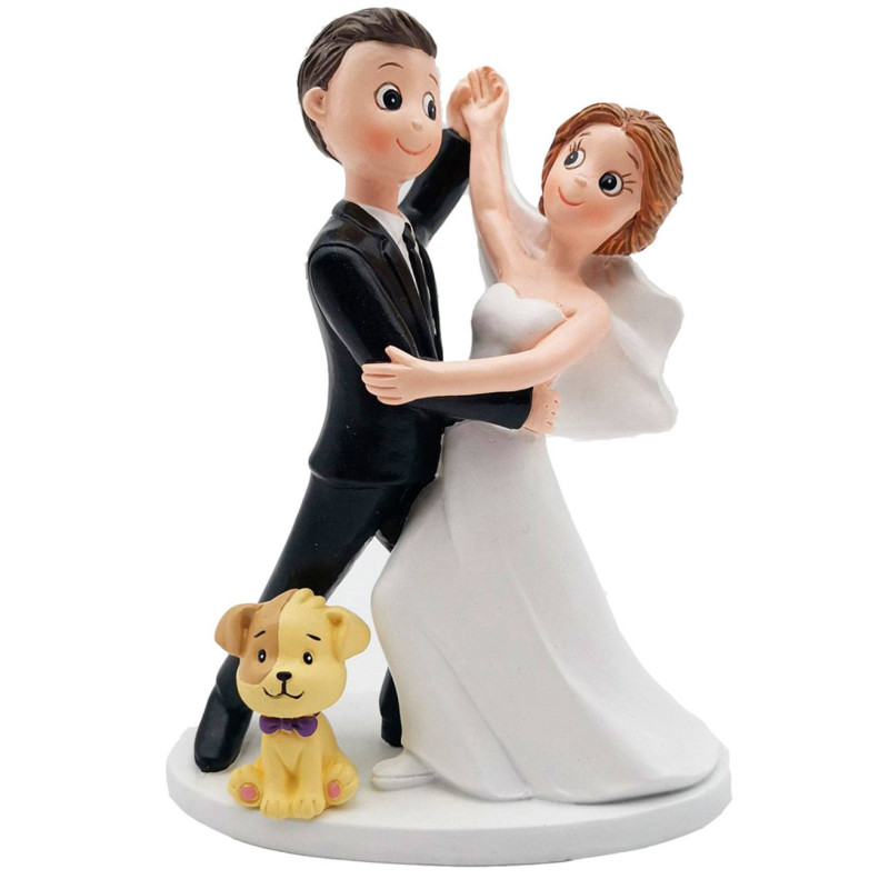 PASTELLFIGUR TANZEN MIT HUND