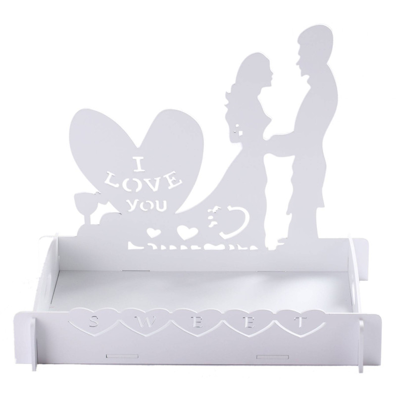 EXPOSITOR DE MADEIRA CORTADA DE CASAMENTO