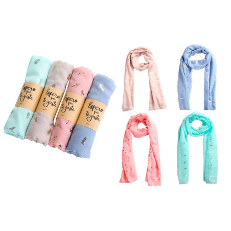 PINEAPPLE AND FLAMINGO SCARF WITH KRAFT PRESENTATION