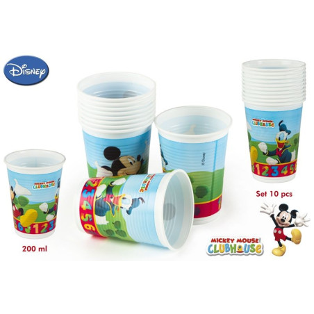 PACKUNG MIT 10 MICKEY-GLÄSERN 200 ML