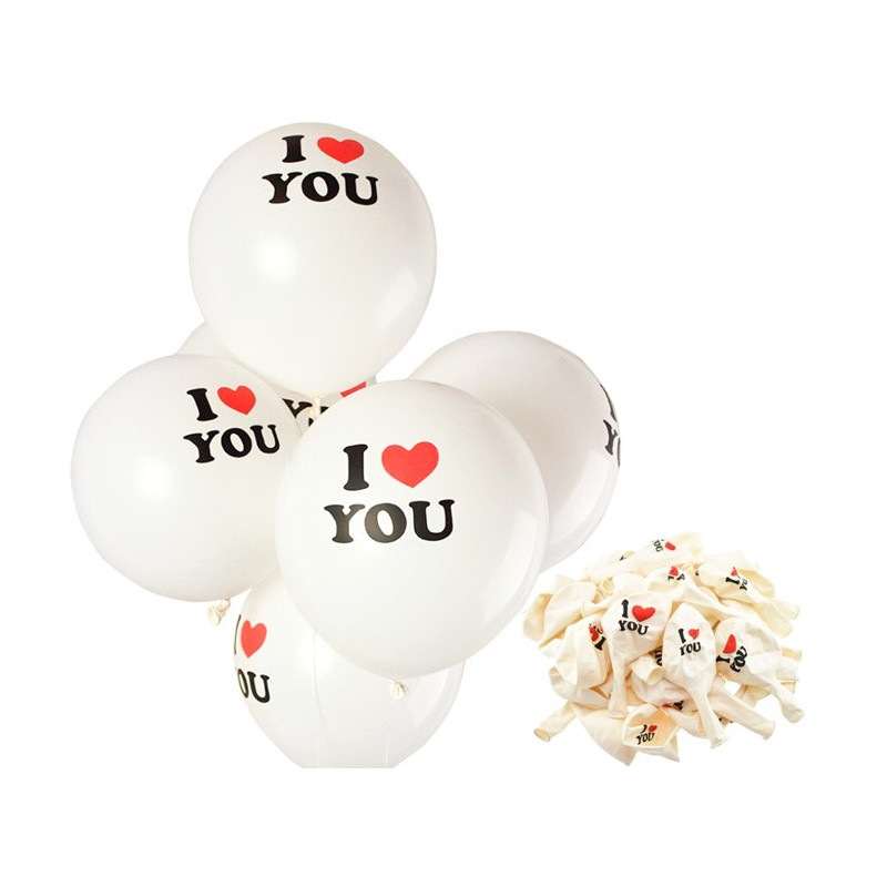 SET 100 I LOVE YOU BALLOONS