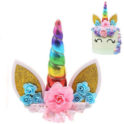 CAKE TOPPER UNICORNIO ARCOIRIS DECORACION TARTAS