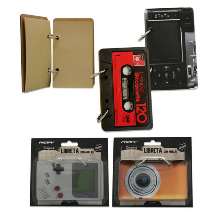 CADERNO KRAFT COM ANÉIS RETRO